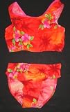 Girls 7-16 2-piece Swimwear Crop Top Bikini Hot Melon Aloha