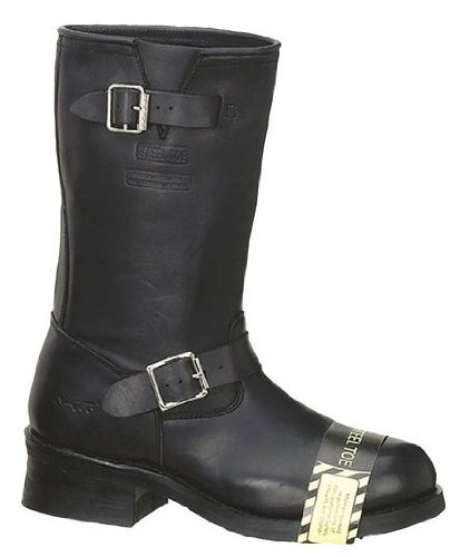 Ad Tec Men's Black Leather Engineer Boots. Ankle Harness Strap. 1441