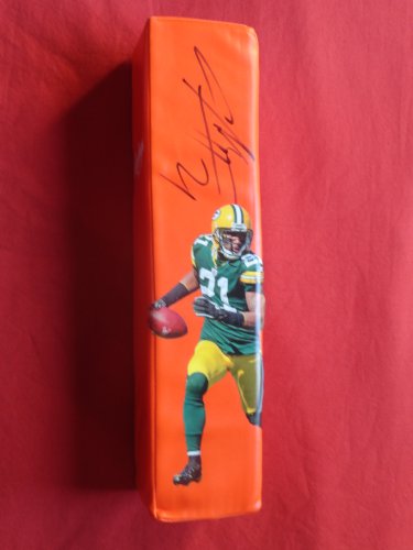 Charles Woodson Autographed Custom Photo Green Bay Packers Football End Zone Pylon, Proof Photo of Charles Signing for Us.