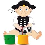 sticker bébé breton à la plage - 43 cm x 51 cm