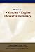 Books : Websters Valencian - English Thesaurus Dictionary