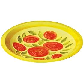 Achla BBC13 Yellow Ceramic Birdbath Bowl and Stake from Birdbaths