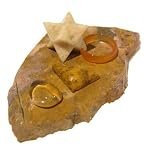 Chakra Plate 10 Yellow Jasper Citrine Moonstone Merkaba Carnelian Orange Crystal Slab 3.5