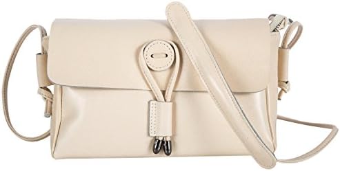 Yiwanda Women's Fashion Genuine Leather Handbags Satchel Messenger Shoulder Bag Cross-Body Bag (Off-white)