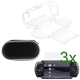 GTMax Clear Crystal Hard Cover Case + Black Eva Leather Pouch Cover Case +  ....