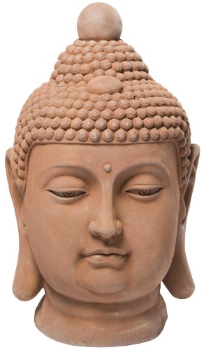Alfresco Home Buddha Bust Statuary, Antique Rust
