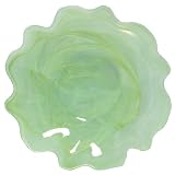 Colorful Recycled Art Glass Fern Green Blossom Plate 12.75D by Traders and Company