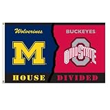 Michigan Wolverines/Ohio State Buckeyes 5' x 3' House Divided Flag