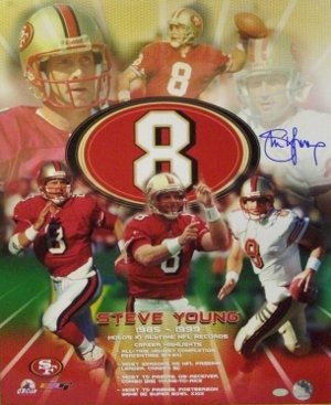 Steve Young Signed San Francisco 49ers 16x20 NFL Record Collage