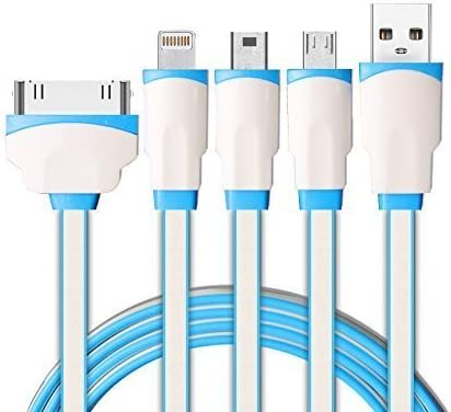 SHINENY Multi Charger 4 in 1 USB Charging Cable Adapter Connector with 8 Pin Lightning / 30 Pin / Micro USB 2.0 / Mini USB Ports for iPhone, iPad, iPod, Kindle, Samsung and Andriod devices(100cm)