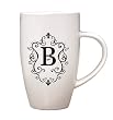 Monogram Elegant Initial 10oz. Ceramic Tapered Coffee Mug - B Monogram Elegant Initial 10oz. Ceramic Tapered Coffee Mug - B