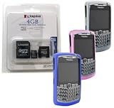 Combo of Magenta, White, Dark Blue Silicone Skin Cover Case and Kingston 4GB microSDHC Class 4 Memory Card with miniSD, SD Adapter for Blackberry Curve 8300 8310 8320 8330 41Wx2saIe L. SL160 Combo of Magenta, White, Dark Blue Silicone Skin Cover Case and Kingston 4GB microSDHC Class 4 Memory Card with miniSD, SD Adapter for Blackberry Curve 8300 8310 8320 8330