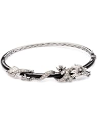 Borgioni Enamel Diamond Dragon Bangle Bracelet