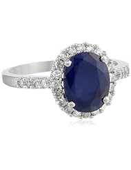 White-Gold Diamond and Sapphire Ring (0.4cttw, G-H Color, I1-I2 Clarity)