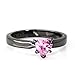 Kingsway Jewelry Black Plated Pink Red Blue Camo Wedding Ring Set Heart Engagement Rings Titanium Stainless Steel