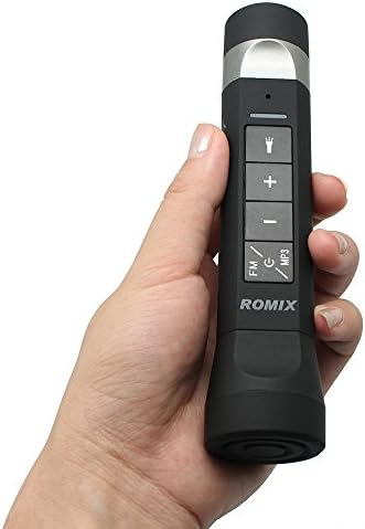 ABfire® D001 4 Modes Multi-fonction Music Flashlight With FM Radio Built-in speaker Power Bank +16G Card (Black)
