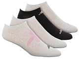 adidas Women's Bamboo II No Show Sock, White/Fresh Pink/White/Earth, 4-Pack