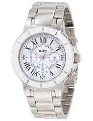 a_line Womens 20106DV Marina Chronograph White Textured Dial Watch