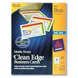 41Wx5JrwXiL. SL160  Avery Two Side Printable Clean Edge Business Cards for Inkjet Printers, Matte, Ivory, Pack of 200