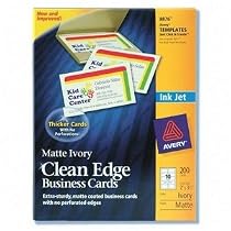Avery Two-Side Printable Clean Edge Business Cards for Inkjet Printers, Matte, Ivory, Pack of 200 (08876)