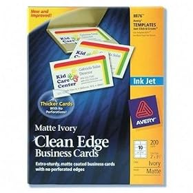 Avery Two-Side Printable Clean Edge Business Cards for Inkjet Printers, Matte, Ivory, Pack of 200 (08876)