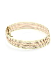 14K Tri-Color Gold 12mm Semanarios Set Of Seven 2.5 Diameter Bangle Bracelets