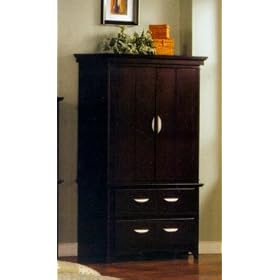 Espresso TV Armoire With Metal Hardware