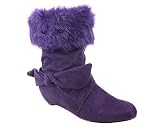 Fur Trim Hidden Wedge Boot