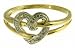 9ct Yellow Gold Entwined Diamond Heart Ring