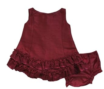 Biscotti Gorgeous Burgundy Silk Dress With Diaper Cover