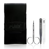 Rubis Switzerland Stainless Steel Tweezers in Leather Envelope 3 Piece Set - Model No. 1K4.00