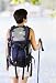 Woman Hiking with Backpack and Walking Stick - 60"H x 41"W - Peel and Stick Wall Decal by Wallmonkeys