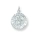 Jewelry : 14k White Gold Round Saint Christopher Medal Pendant