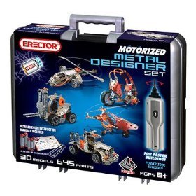 Erector Motorized Metal Designer Set - 30 Models, 645 Parts