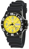 Seiko 5 Sports #SNZG87 Men's Black IP Yellow Dial 100M Automatic Dive Watch