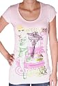 CRYSTAL ROCK Christian Audigier Ed Hardy Womens Organic Cotton Hollywood T-Shirt Tee Top Pink Dog