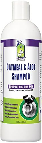 Doggone Pet Products® 16 fl.oz Hypoallergenic Natural Oatmeal &amp; Aloe Dog Shampoo, Fragrance, Phosphate, Paraben and Alcohol FREE. Anti-Itch Formula for Dogs with Sensitive Itchy Skin.