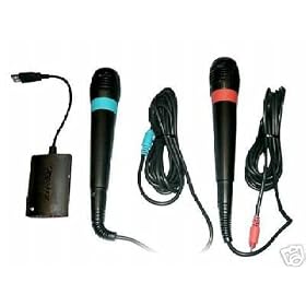 2 Singstar POP ROCKS AMPED 90s 80s Microphones PS2 PS3
