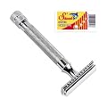 Parker 91R Super Heavyweight Double Edge Safety Razor and 10 SHARK & BLUEBIRD Blades