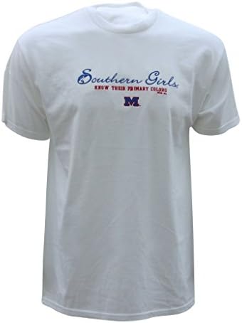 Grits Womens University of Mississippi Primary Colors T-Shirt Large White