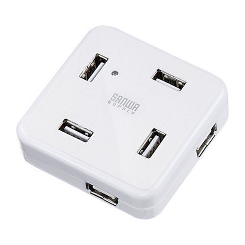 SANWA SUPPLY USB-HUB250W USB2.0ハブ(ホワイト)