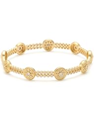 Freida Rothman Belargo Jewelry "Classics" Collection Gold Nautical Button Stations Bangle Bracelet
