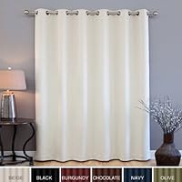 Wide Width Grommet Top Thermal Blackout Curtain 80'W X 95'L Panel - Beige - BWW
