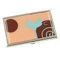 Swirl Tail Kitty Business Card Case - Brown