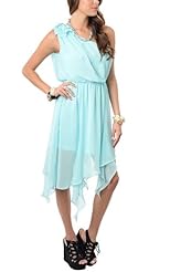 Sexy Strapless  Polyester  Dress With a Sash  and Ruffles