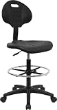 ''Tuff Butt'' Black Soft Polyurethane Utility Drafting Stool [WL-908G-D-GG]