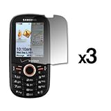 3 Pack of Premium Reusable LCD Screen Protectors for Samsung Intensity U450 ....