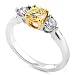 Engagement 1ctw Fancy Yellow Round Brilliant Cut Diamonds Ring HI/SI