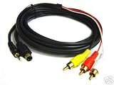 Cables4PC 6FT S-Video/SVHS+3.5mm Stereo Audio Video AV PC TO TV 3 RCA Cable