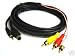 Cables4PC 6FT S-Video/SVHS+3.5mm Stereo Audio Video AV PC TO TV 3 RCA Cable